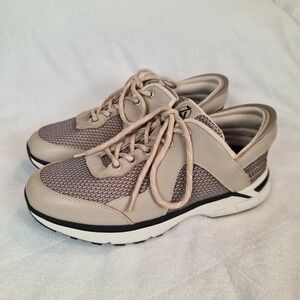 ZEBA Sneakerd Men's Hands Free Step In‎ Shoes Size 9 Beige Low Top Laces Slip On